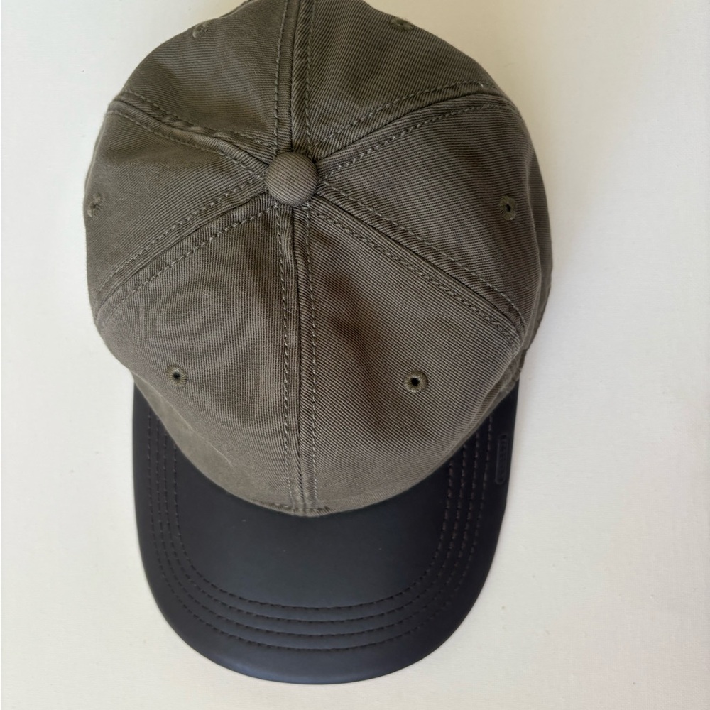 Coach Brown Khaki Cotton Leather Cap UNISEX ADJUSTABLE